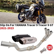 For Yamaha Tracer9 Tracer 9 GT 2021 2022 2023 Front Link Pipe Carbon Fiber Muffler Full System Motor