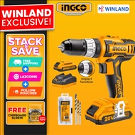 Ingco by Winland Fast Charging Cordless Impact Drill Power Tool 20V with 50 Accessories CIDLI2002 ING-PT