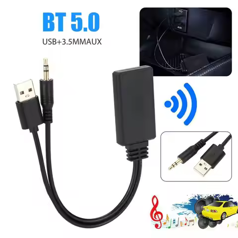 Car Bluetooth Audio Adapter Wireless Bluetooth Audio Receiver With 3.5mm aux connection and support