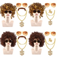 European American Halloween Men Wig 70S80S Mullet Wig Curly Hair Disco Rock Costume Party Wig