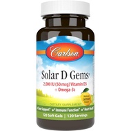 Carlson Labs Solar D Gems Natural Vitamin D3, 2000 IU, 120 Softgels