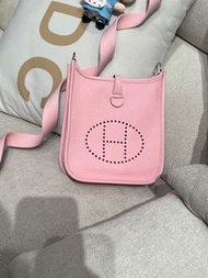 全新 Hermes Mini Evelyne 櫻花粉 Stamp K 100%Authentic, 100%new 💎尖沙咀中港城門市