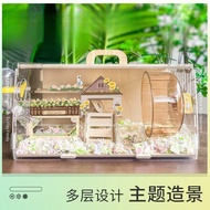 Sangkar Hamster Besar Telus, Ruang Luas Habitat Haiwan Kecil Reka Bentuk Telus