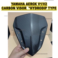 Carbon Visor Aerox 155 V1 V2 Hydrodip carbon  Yamaha Aerox 155
