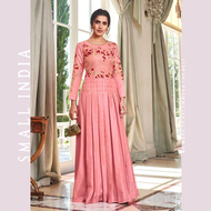 {**ส่งฟรี**} SMALL INDIA 👗 Maslin Cotton With Handwork Gown Dress ชุดเดรส 👗 Women Gown Dress