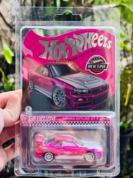 Hobby Store xe mô hình Hot Wheels RLC Exclusive Nissan Skyline GT-R R34 Hồng ( Full Card )