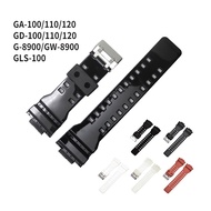 New Black Resin Strap for Casio G-shock Ga-100 Ga140 Gd-100 G-8900 Men's Glossy Tpu Sport Waterproof