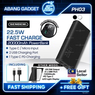 𝐀𝐆 | Sendem 22.5W Fast Charging PH03, PH04 10000/ 20000mAh Capacity Fast Charging Power Bank With LE