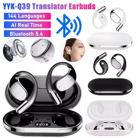 Q39 Translation Earbuds AI Real Time 144 Languages Translator Headphones Smart Voice AI Translator E