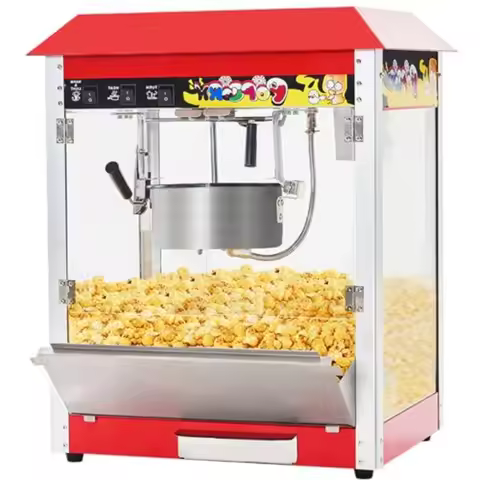 Commercial Popcorn Machine 10 Oz Kettle 1300W Countertop Popcorn Maker for 60 Cups per Batch Movie T