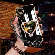 Case OPPO Reno 10 5G OPPO Reno 10 Pro 5G OPPO Reno 10 Pro Plus Love Mirror+Hand Rope Electroplated Soft Shell
