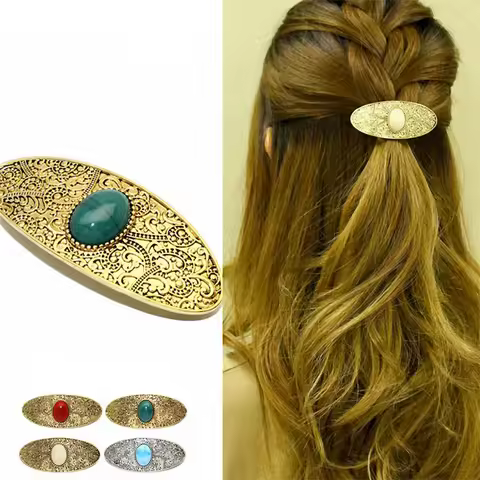 Vintage Bohemian Hair Barrette in Minimal Style,- Hair Accessories - Flower Barrette #HAIR100008