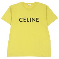 CELINE 21SS 2X681501X 100%純棉logo印花短袖寬鬆T卹，黃色，M碼，義大利製造，正品，男士，成色極佳。