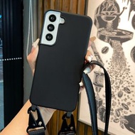 適用TPU一體殼糖果色掛孔配寬繩AMUNGGALAXY25A防摔三星GalaxyA5636可斜跨手機殼-黑色 三星Galaxy A35 5G