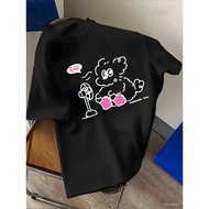 Baju-T lelaki leher bulat pelbagai guna bercetak kasual musim panas atasan 777