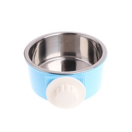 Pet Feeding Fixed Bowl Stainless Steel Cage Food Water Feeder For Dog Cat Rabbit