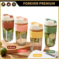(FOREVER PREMIUM) 500ml Water Bottle Cup with Straw Office Portable Coffee Juice Bottles Leak Proof 