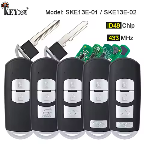 KEYECU 433MHz ID49 Chip Model: SKE13E-01 SKE13E-02 Smart Remote Car Key Fob for Mazda 2 3 6 CX-3 CX-