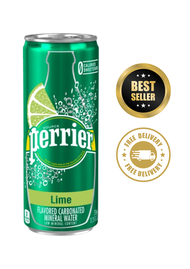 Perrier Lime Sparkling Mineral Water 330ml x 24 Cans