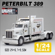 1:24 PETERBILT 389 Diecast Truck Car Model Collection with Sound and Light Toys