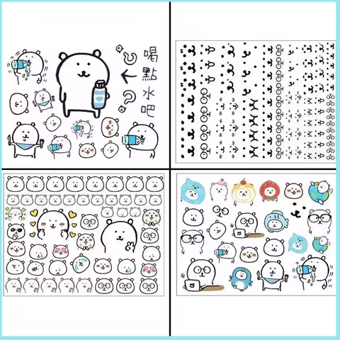 New Popular Joke Bear Water Cup Sticker Cute Cartoon Transfer Sticker Waterproof Scratch-resistant C