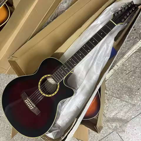 Stocked 12 String Electric Acoustic Guitar 41 Inch Laminated Spruce Top High Glossy Matte Folk Guita