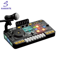 greatbuy666-Musical Toy Electronic DJ Mixer Controller Kids DJ Board with LED Lights Sound Effects M