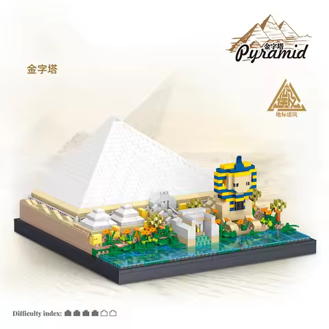 2273pcs Ancient Egypt History Architecure Nanobricks Pyramid Sphinx Model,DIY Micro Diamond Building