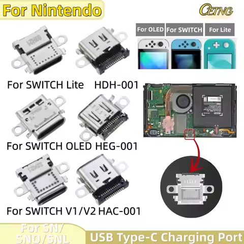 5-10pcs For Nintendo Switch Replacement USB Type-C Charging Port for Switch/ Switch Lite/ OLED