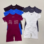 DFYNE Seamless Yoga Jumpsuit - Large Halter Short Sleeve | Women's Workout Wear