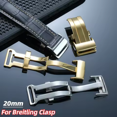 high quality metal Folding Clasp 20mm For Breitling watch Leather strap solid stainless steel clasp 