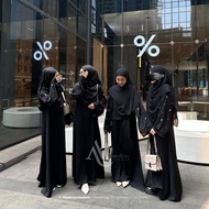 MATA Alaydrus Collection Shireen Abaya Black Turkey Gamis Syari Muslimah Fursan Material Eye Combina