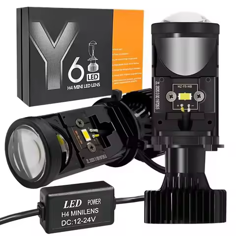 Y6 H4 Car LED Headlight Auto 9003/HB2 H4 LED Mini Projector Lens High/Low Beam Spotlight Lamp Turbo