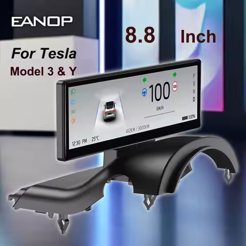 EANOP 8.8 Wireless Carplay Dashboard Smart HUD For Tesla Model Y 3 Highland Free Air Vent Overspeed 