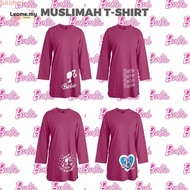 Muslimah T-shirt Barbie Pink Jersey Adult Barbie Jersi Muslimah Microfibre Malaysia Viral 2024 Baju Musliamh Plus Size Budak Tshirt Muslimah Jersi Oversize Kuning Labuh Plain Women