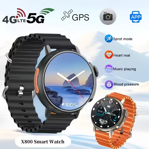 X800 4G Smartwatch for Men Women: 360° Rotatable 200W Camera, GPS, WiFi, 4GB+128GB, Heart Rate Monit
