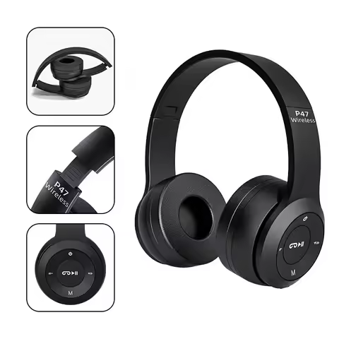 P47 Wireless Bluetooth Headphones Noise Canceling Foldable Design Bluetooth 50 for iPhone Huawei Sam