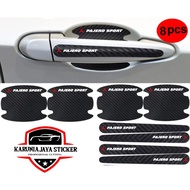 8pcs Car Door Handle Carbon Sticker mitsubishi pajero sport cutting Newest Car Door Handle Protector Sticker