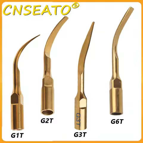 5Pcs Dental Ultrasonic Scaler Tip Teeth Cleaning Scaling Gold Endo Perio G1T G2T G3T Fit EMS WOODPEC