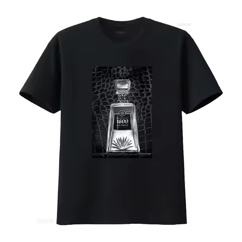 1800 100 Proof Tequila Select Silver Agave Print Stylish T shirt for vintage Washed Top For Everyday