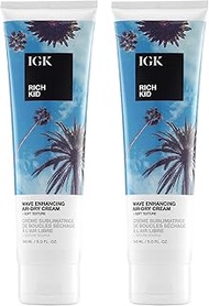 IGK Rich Kid Cream 2-Pack – Hydrating Leave-In Cream for Soft, Frizz-Free, Manageable Hair