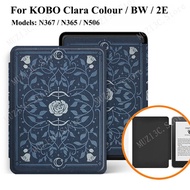 For Kobo Clara Colour BW 2024 2E Case with Hand Belt Holder Strap Libra2/Colour 7"N428 N418 Sleep Wa