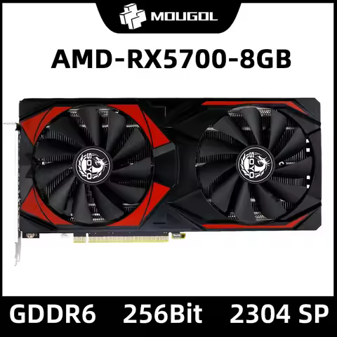 MOUGOL Graphics Card RX5700 8gb GPU PC Gaming GDDR6 Memory 7nm 256Bit PCIEx16 4.0 Desktop Computer V
