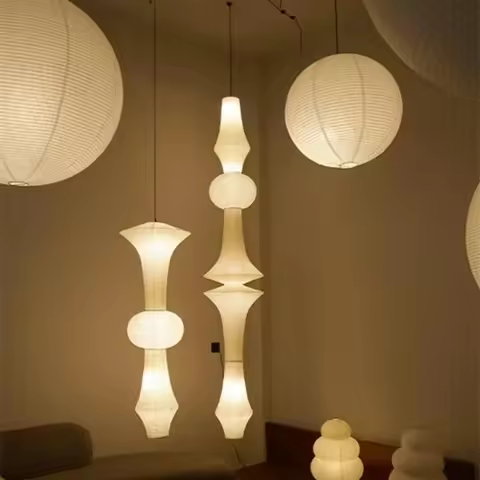Janpanese Akari Rice Paper Lamp Modern Noguchi Yong Pendant Lamp Living Room Bedroom Corner Designer