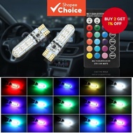 T10 5050 Automotive RGB LED Bulb Multicolored 6 SMD Waterproof with Remote Control