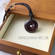 紅伊丁隕石平安扣平安牌吊墜 雞血石山水捨得葫蘆玉掛件