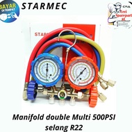 Starmec Manifold Double Multi 500Psi Freon Filling Measuring Tool R32 R410 R22