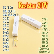 5Pcs resistor 20 watt 1R 1R8 2R2 3.3 Ohm 4.7 5.6 6.8 10 12 15 18 20 22 27 33 39 47 100 200 220 330 4