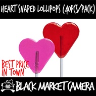 [BMC] Heart-Shaped Lollipops (Bulk Quantity, 40pcs/Pack) [SWEETS] [CANDY]