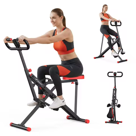MERACH Squat Machine 350 LBS Max Weight Capacity Squat Rowing Machine with Adjustable Resistance Eas